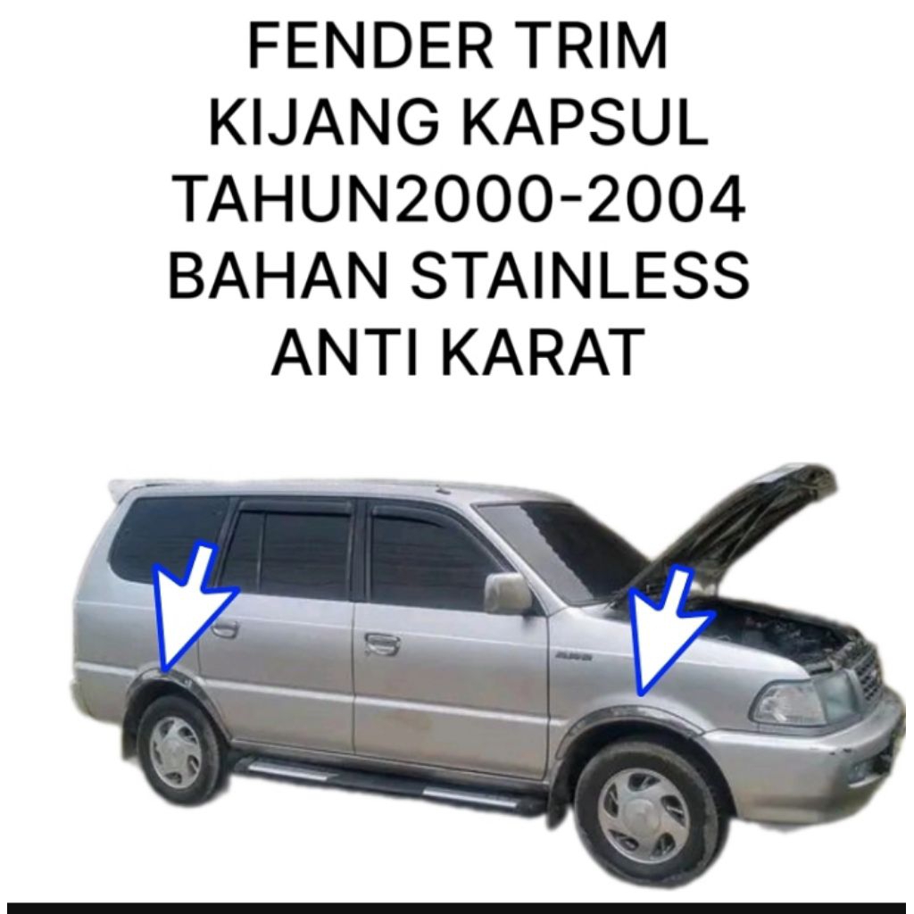 FENDER Stainlis Fender TRIM/ LIST ATAS RODA KIJANG KAPSUL TAHUN 2000-2004