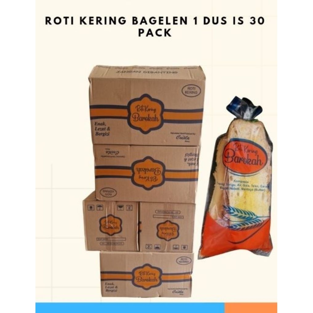 

Roti kering bagelan 1 dus isi 30