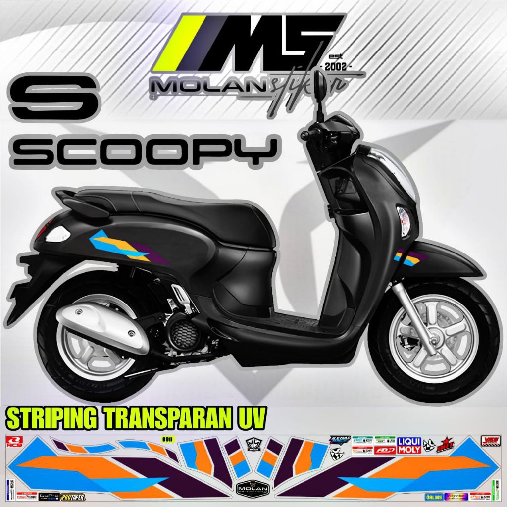 Decal Sticker Striping Variasi Transparan Uv Honda Scoopy New Scoopy Scoopy Karbu Gen 1 Scoopy Fi Ge
