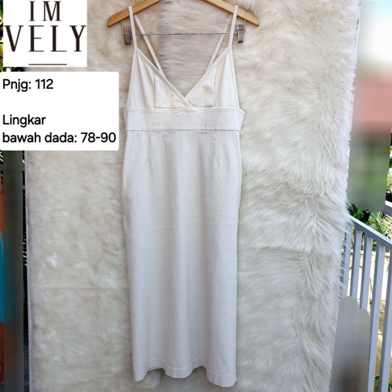 IM VELY Denim Cream Vintage Midi Dress