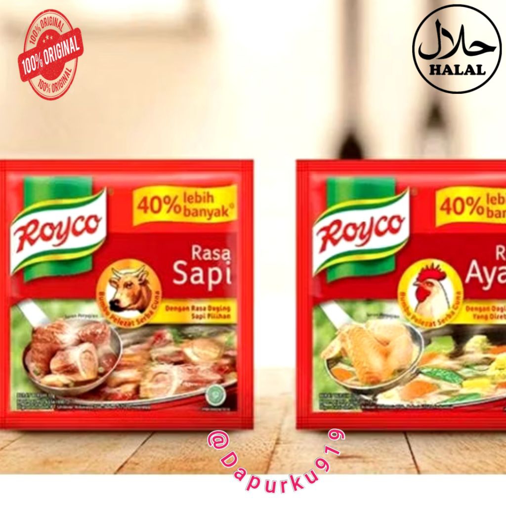 

Royco Kaldu Rasa Ayam & Rasa Sapi Sachet 9g – Bumbu Masak Instan Penyedap Gurih Hemat 40%