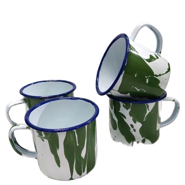 Gelas Mug Enamel Blirik 7cm Cangkir Jadul Vintage 6 pcs / 1/2 lusin / Mug blirik enamel 7 cm / gelas