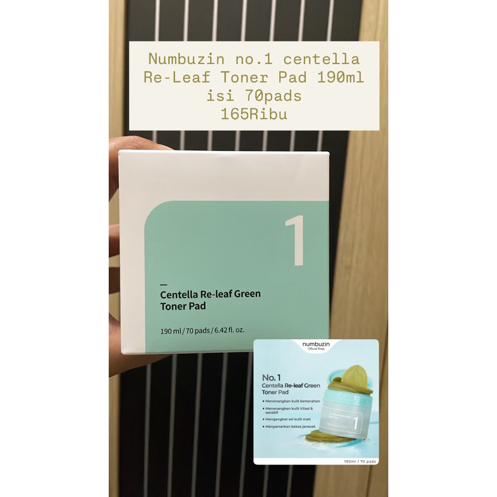 Numbuzin No.1 Centella Re-leaf Toner Pad 190ml