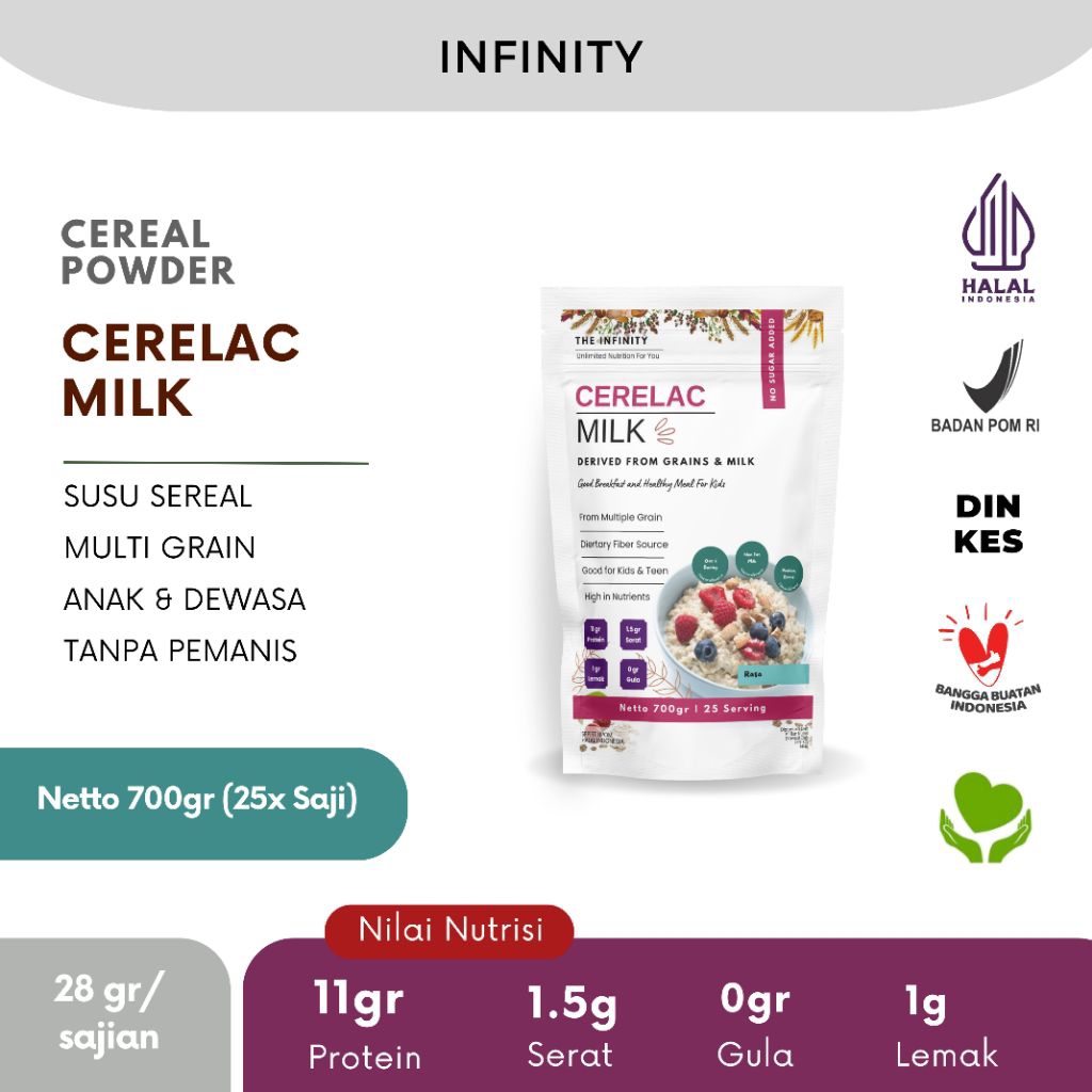 

Infinity Cerelac Milk Breakfast 700 gram - Susu Sereal Pertumbuhan