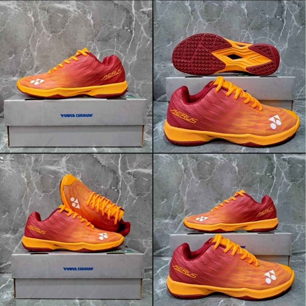 Sepatu Yonex Power Cushion Aerus 3 Yellow Maroon