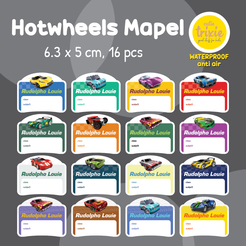 

Sticker Label Buku Mata Pelajaran Mapel Hotwheels