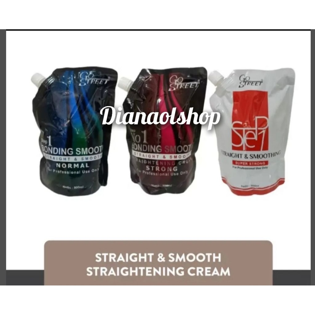 Go Street Bonding Smoothing Straightening Step 1&2 800ml (SEPASANG) Rebonding/Smoothing