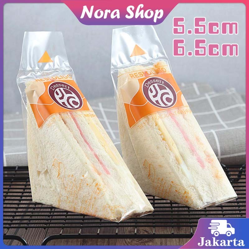 100 Pcs Plastik Segitiga Untuk Kue / Kemasan Plastik Sandwich Segitiga / Plastik Wrap Roti