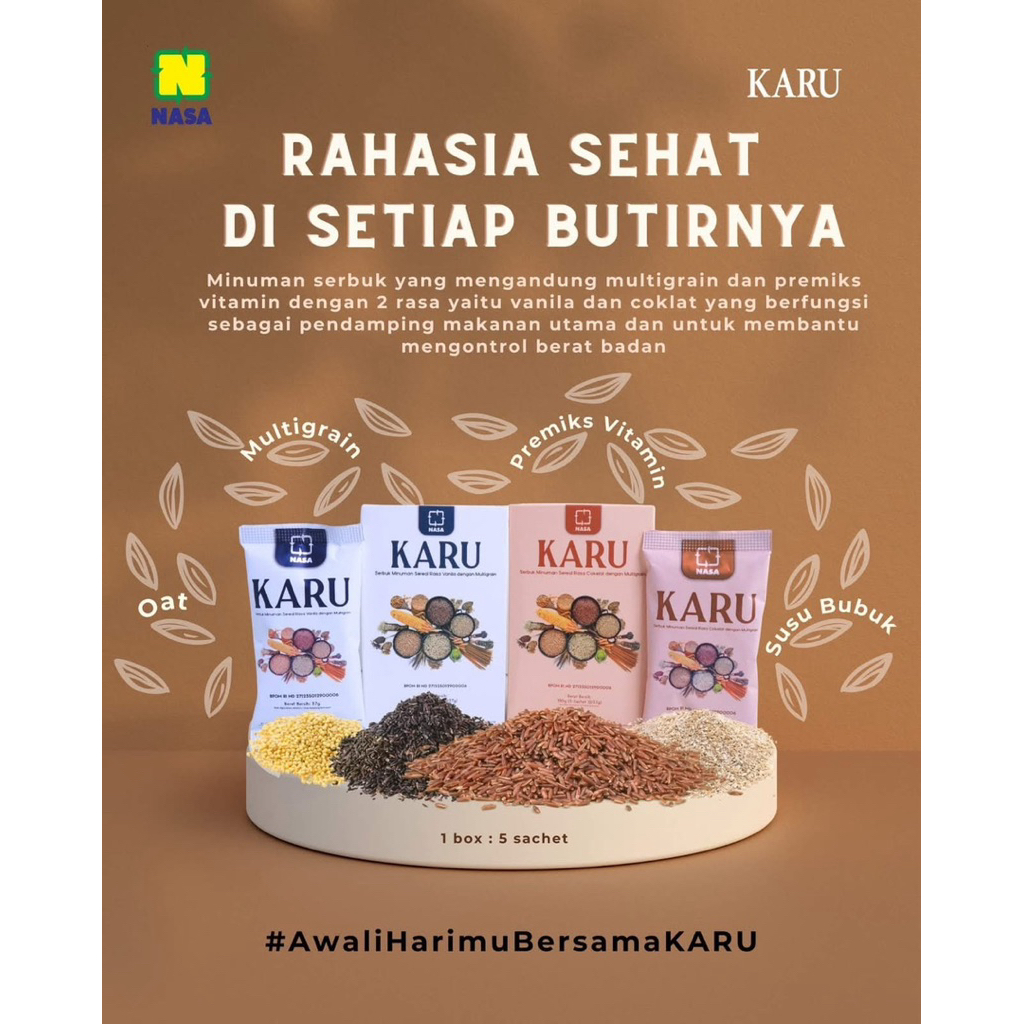 

KARU NASA-ENERGEN MENYEHATKAN-MINUMAN KESEHATAN-KARU COKLAT-KARU VANILA- VIRAL - COD- TERLARIS
