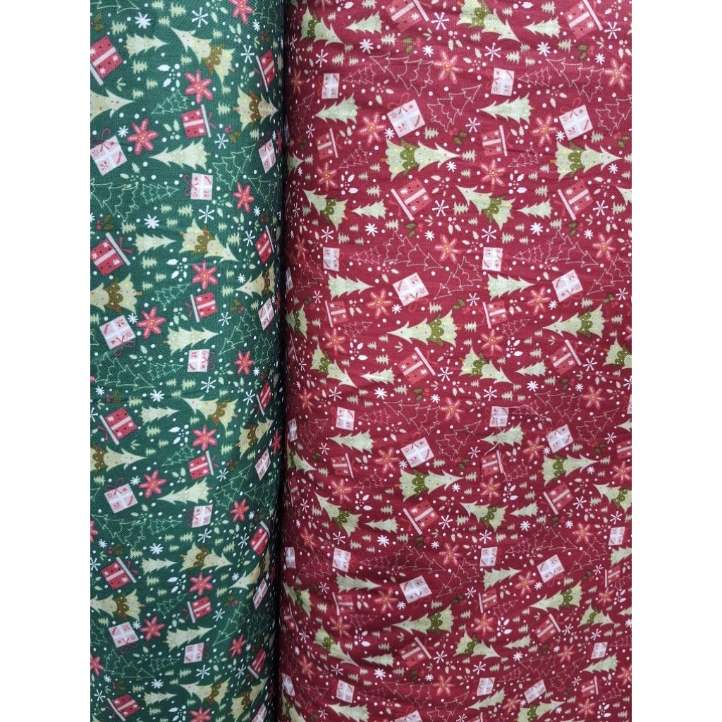 KAIN METERAN KATUN JEPANG MOTIF NATAL TOKAI SENKO