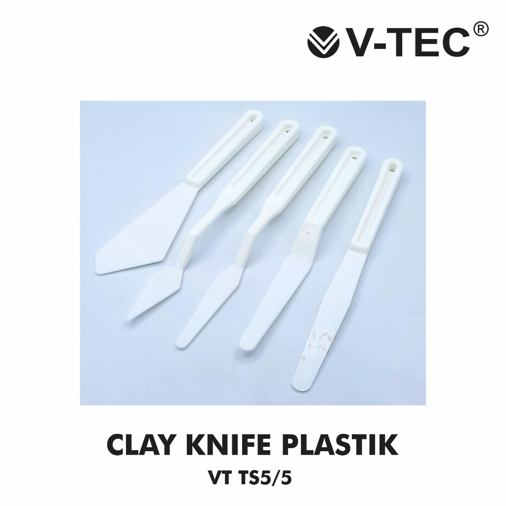 

Set Clay Knife Plastik V-TEC VT TS5/5 / Alat Clay Tools Set VTEC / Clay Knife V-TEC VT TS5/5
