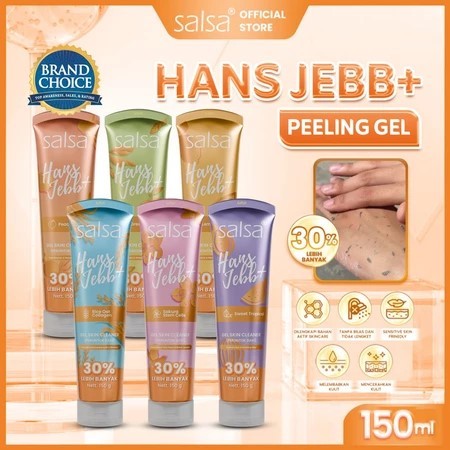 { NARUBI } SALSA Hans Jebb + Peeling Gel - Isi Lebih Banyak 30% - Gel Skin Cleanser Eksfoliasi Peron
