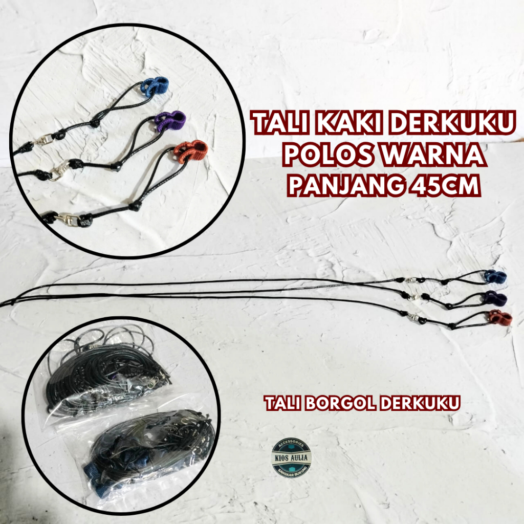 (GROSIR ECER) TALI PENGIKAT KAKI BURUNG DERKUKU JALAK POLOS WARNA DAN MOTIF
