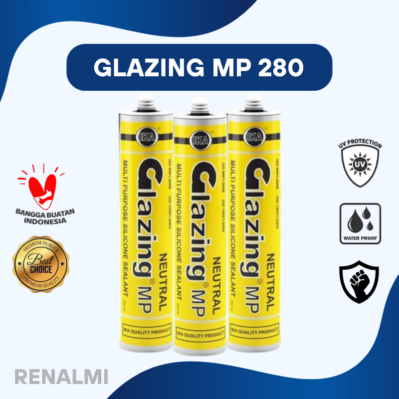 Glazing MP 280ml Silicone Sealant Lem Kaca