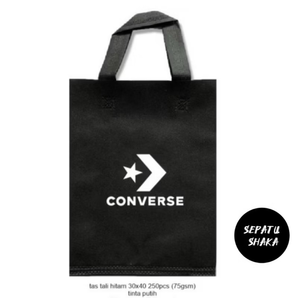 

Goodie Bag Converse Warna Hitam 30 x 40 Bahan Spunbund | Goodiebag Sepatu Converse Allstar