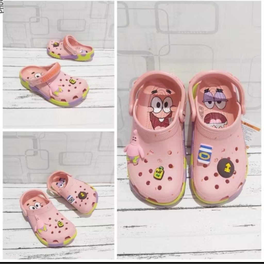 SANDAL CROCS ANAK DAN DEWASA KARAKTER PATRICK / SANDAL LUCU/ SANDAL CROCS/ CROCS /FREE JIBITZ