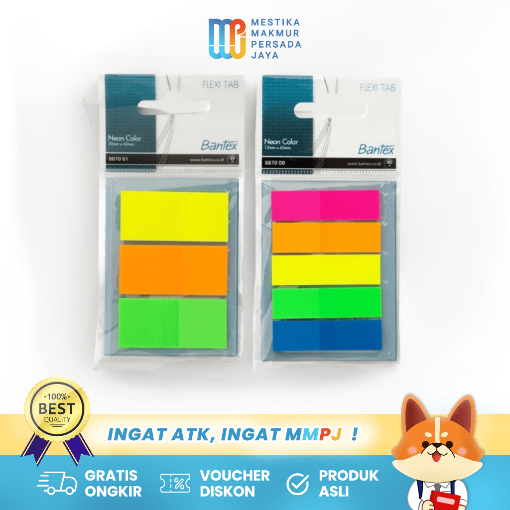 

Bantex Flexi Tab 5 Neon Colour – Penanda Buku & Memo Warna Neon