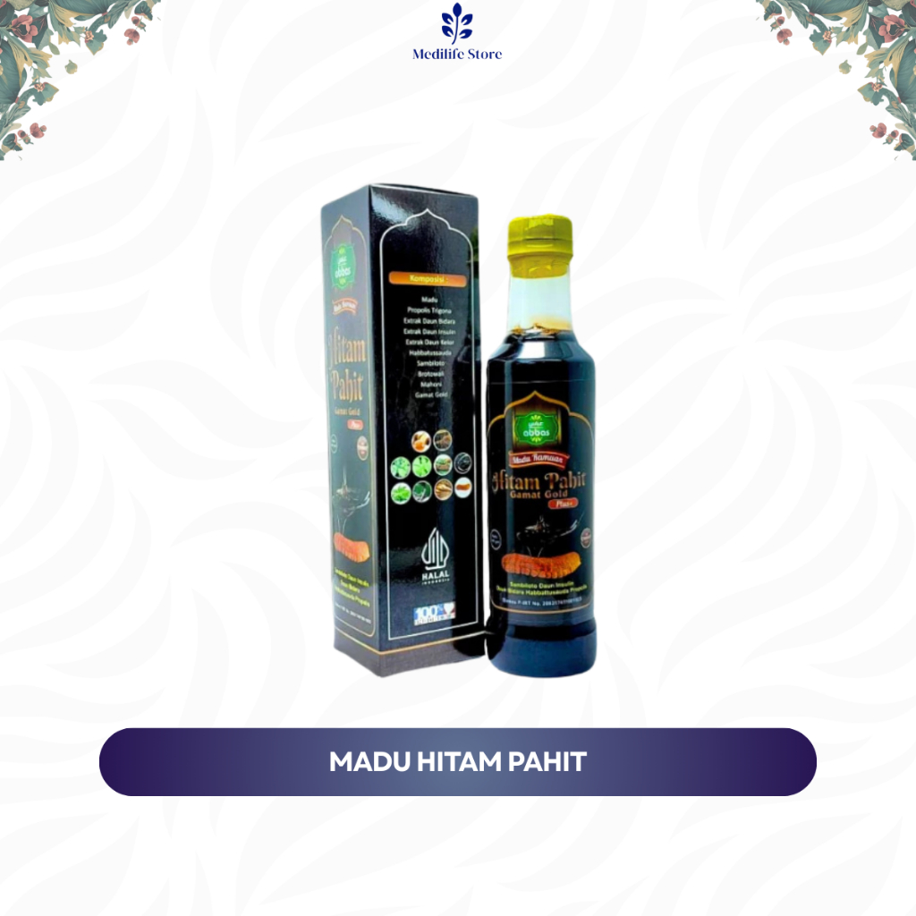 MADU HITAM PAHIT ABBAS + GAMAT - madu herbal stamina pria | rasa pahit khas & khasiat kuat | origina