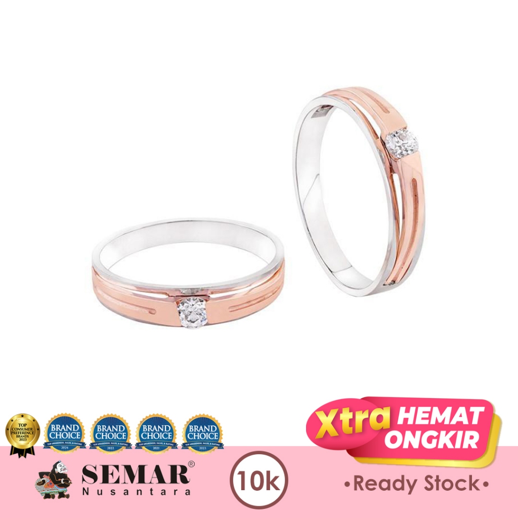 Cincin Emas Qiana Wedding Rose Gold Cincin Nikah 10K Semar Nusantara