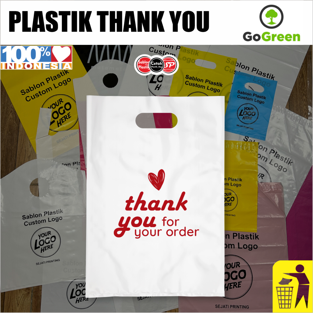 

(Isi 50pcs size 25 x 35cm) KANTONG PLASTIK PACKING KRESEK OLSHOP MOTIF THANK YOU
