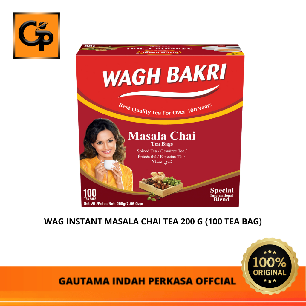 

Teh Wagh Bakri Instant Masala Chai Tea 200g (100 Tea Bag)