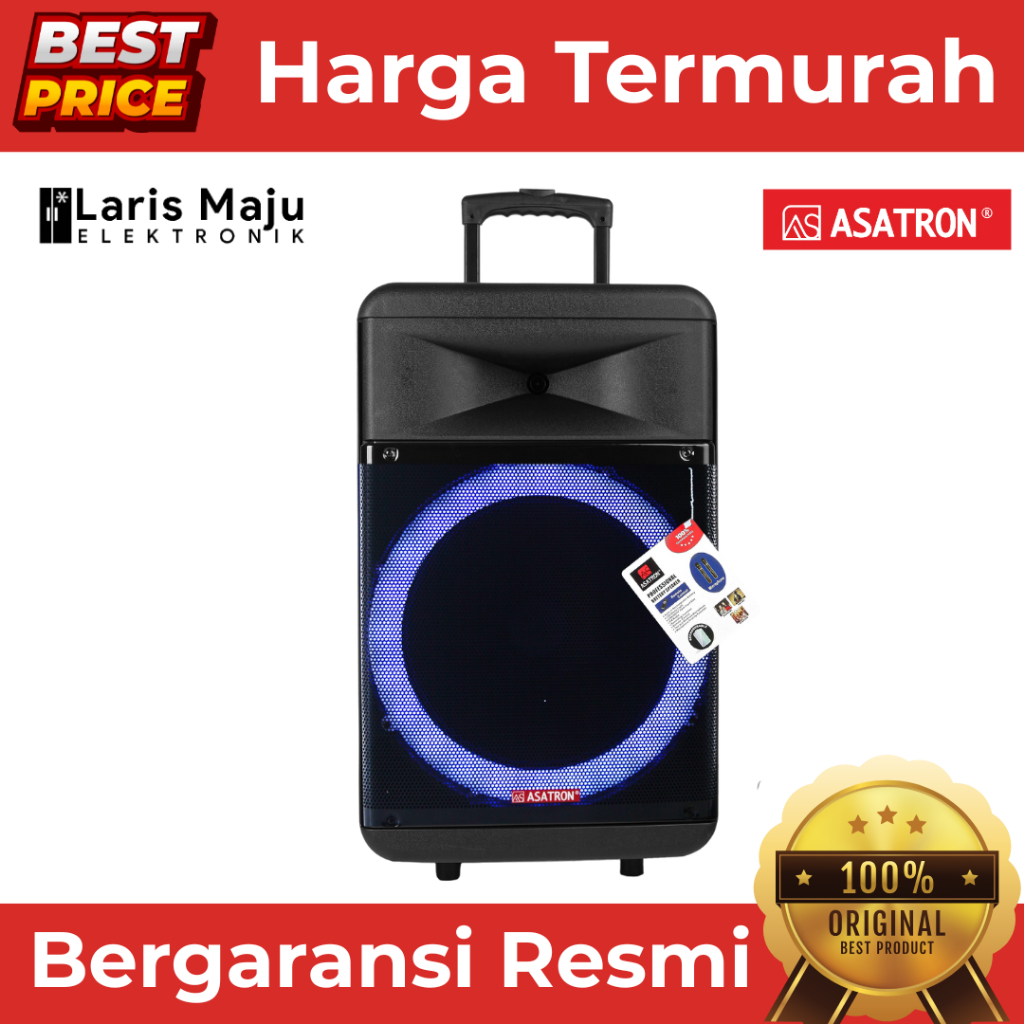 ASATRON SPEAKER AKTIF BLUETOOTH HOLLYWOOD Woofer 15 Inch - Free 2 Mic Wireless