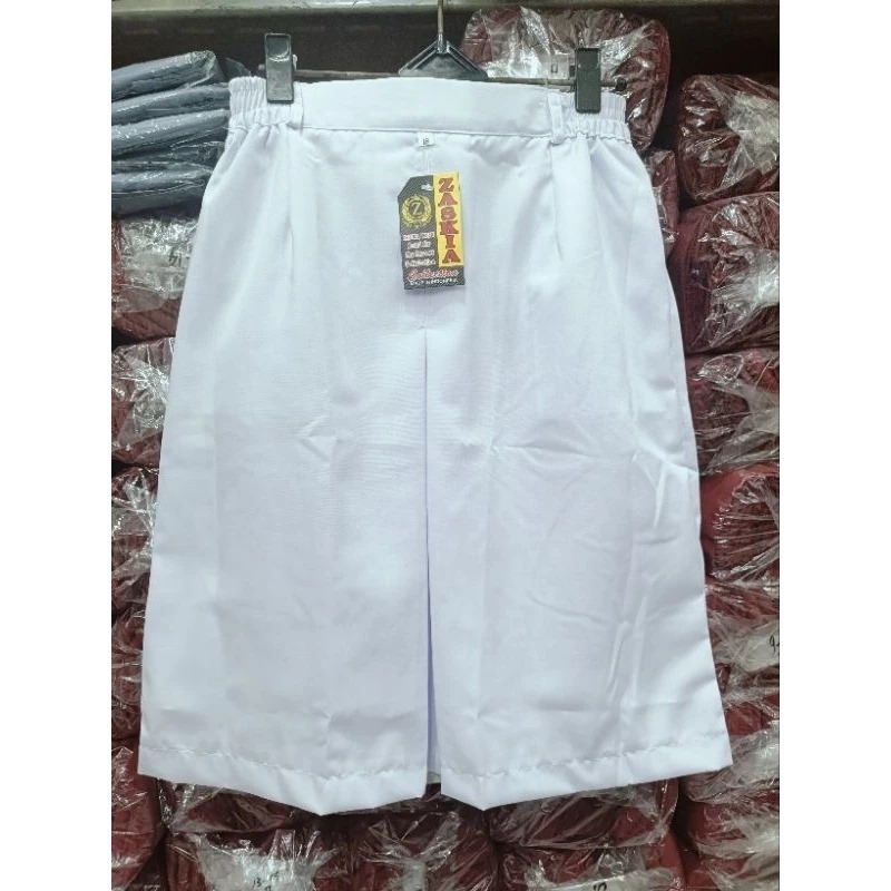 Rok Putih SMA Pendek / Rok Putih SMA Span Pendek Pinggang Karet