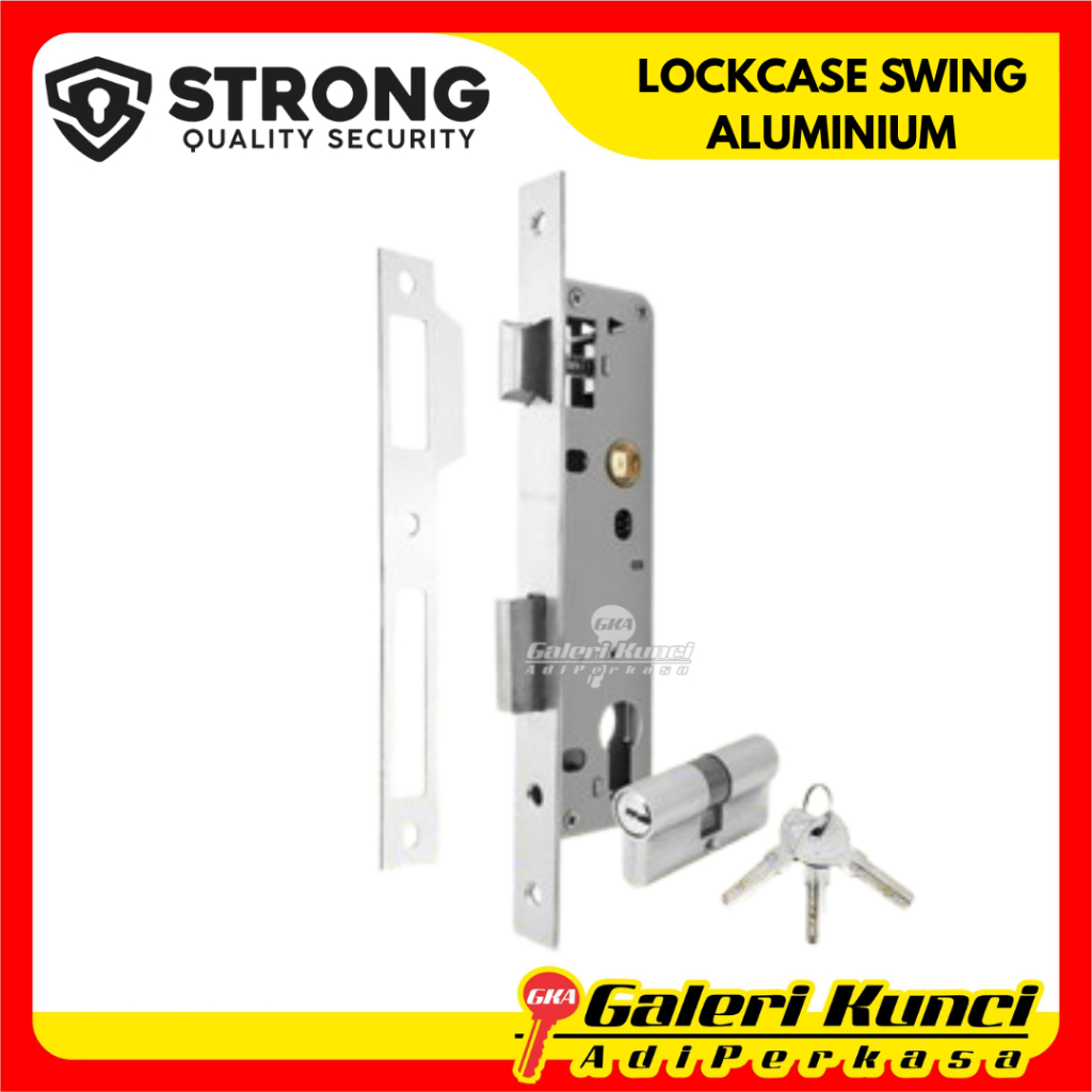 Lockcase Swing Aluminium STRONG 3085 Set Silinder Kunci Pintu Aluminium