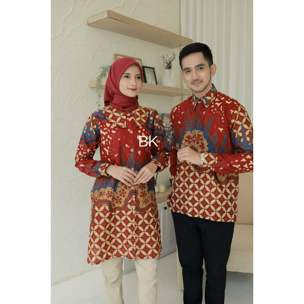 baju batik pasangan tunik,baju batik tunik couple,baju batik tunik pasangan