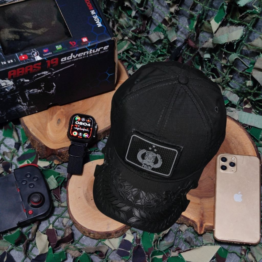 Topi Coak Tactical PATI POLISI Premium – Topi Army Militer Outdoor Adventure Hitam