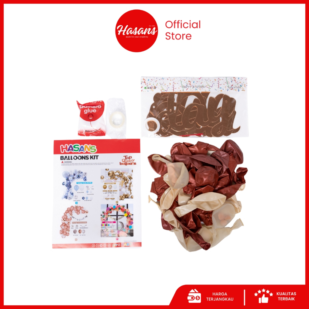 66 Pcs Set Garland Balon Latex / Paket Dekorasi Tema Rose Gold / Party Balon Set Garland 07 Rosegold