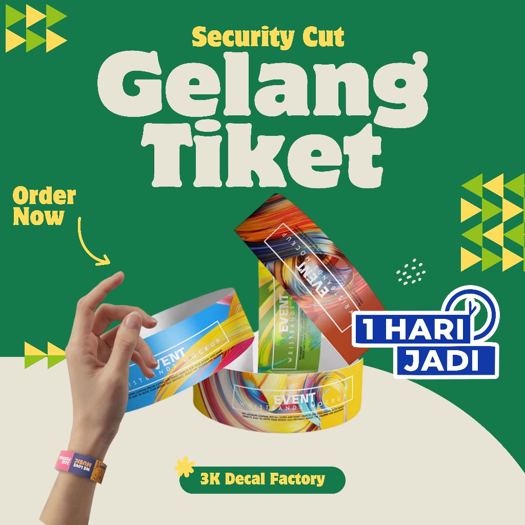 

Gelang Tiket Anti Air Security Cut Custom Termurah
