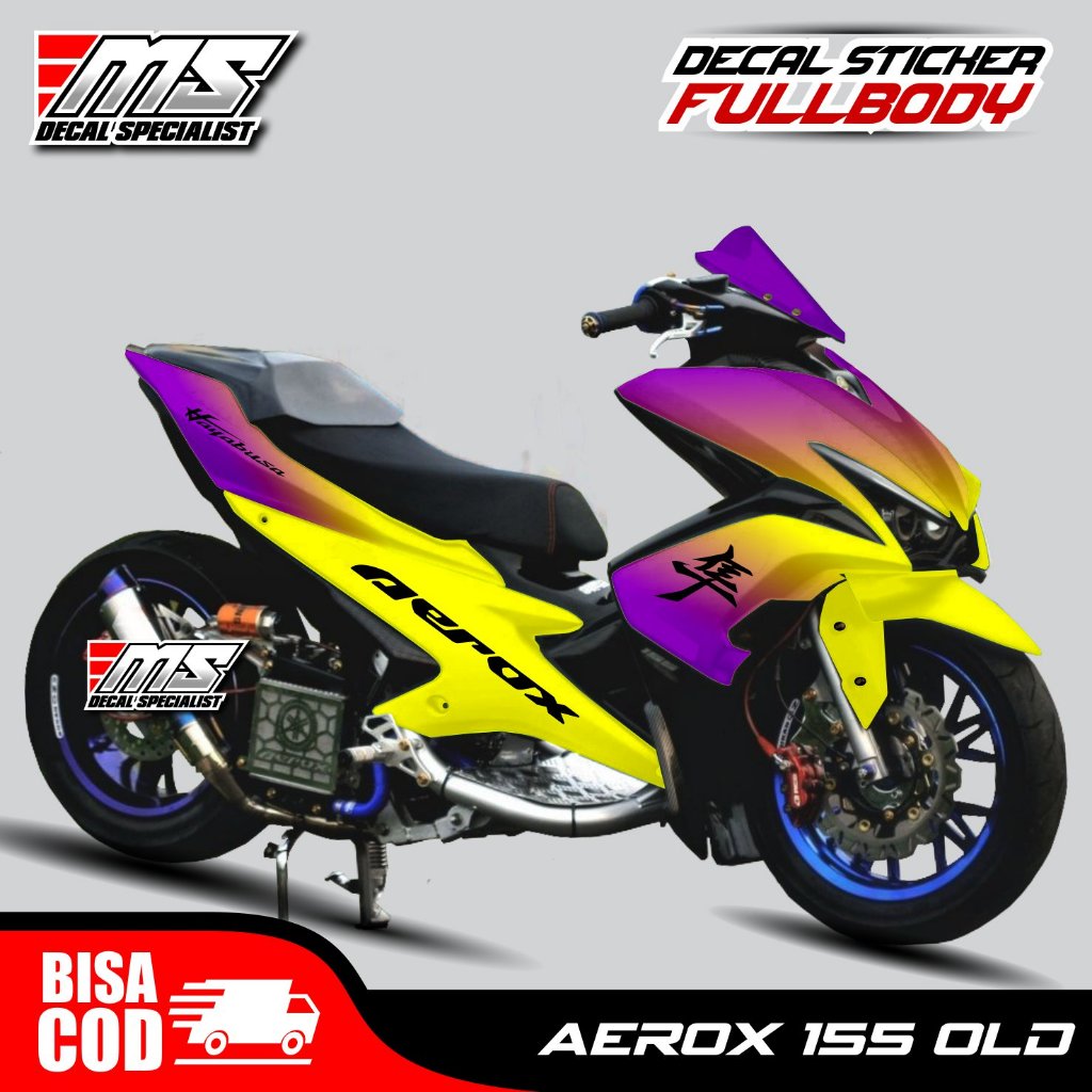 Baru Decal Sticker Fullbody Yamaha Aerox 155 Old motif bunglon kuning