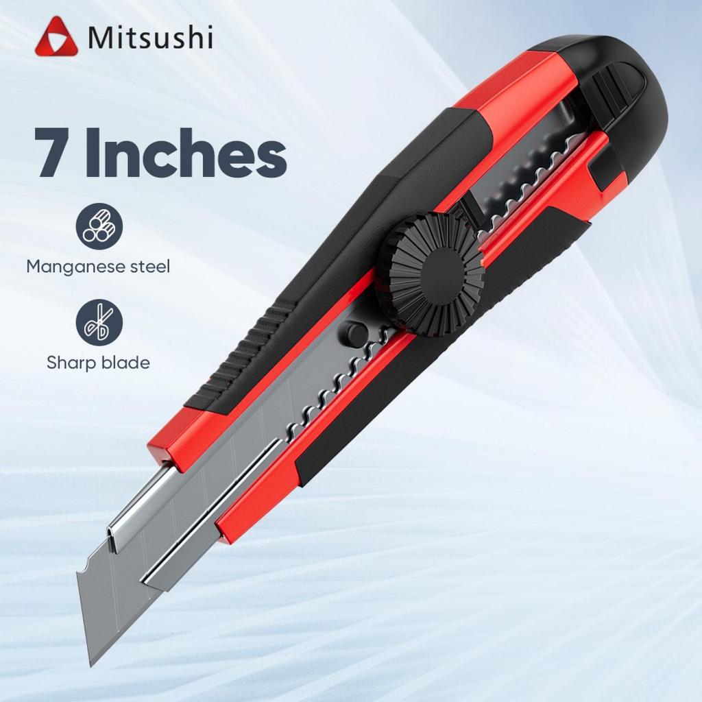 

Mitsushi Pisau Cutter / Cutter Besar/ Silet Pemotong Kertas Kater Potong Self-locking Mata Pisau Utility Cutter Knives 16cm Serbaguna