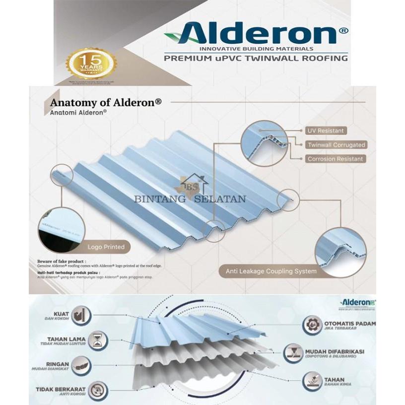 ALDERON RS GRECA ATAP UPVC SINGLE LAYER TWIN WALL ROOF TRIMDECK ORIGINAL