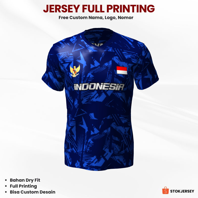 Kaos Jersey Futsal Biru Motif Abstrak 138 - Jersey Custom Full Printing