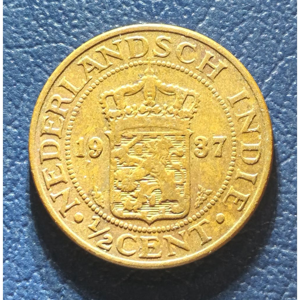 Koin Kuno ½ Cent Nederlandsch Indie Tahun 1937
