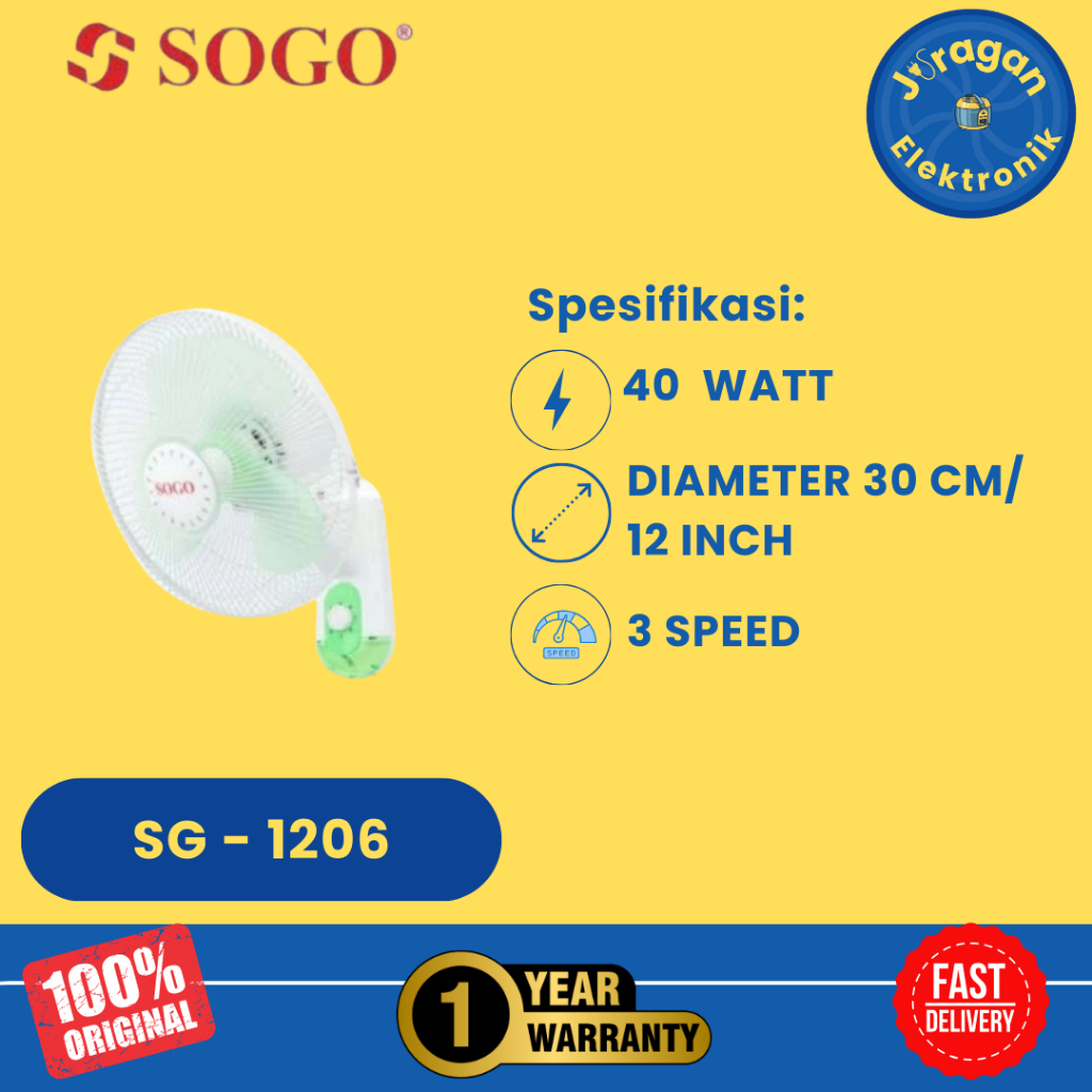 SOGO Kipas Angin Dinding/Wall Fan 12 Inch SG-1206