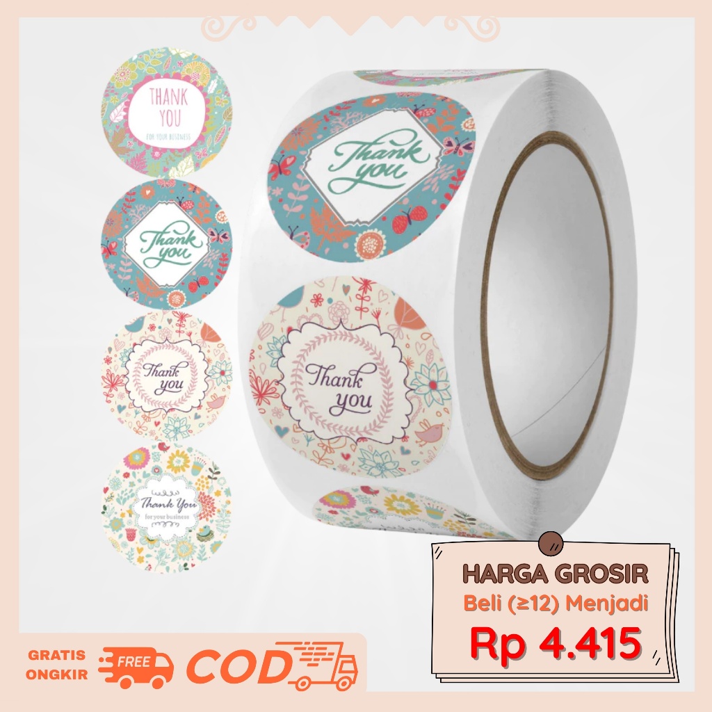 

Stiker Label Roll Thank You 500 Pcs 2,5 CM / Stiker Label Terima Kasih Cocok Untuk Usaha Makanan