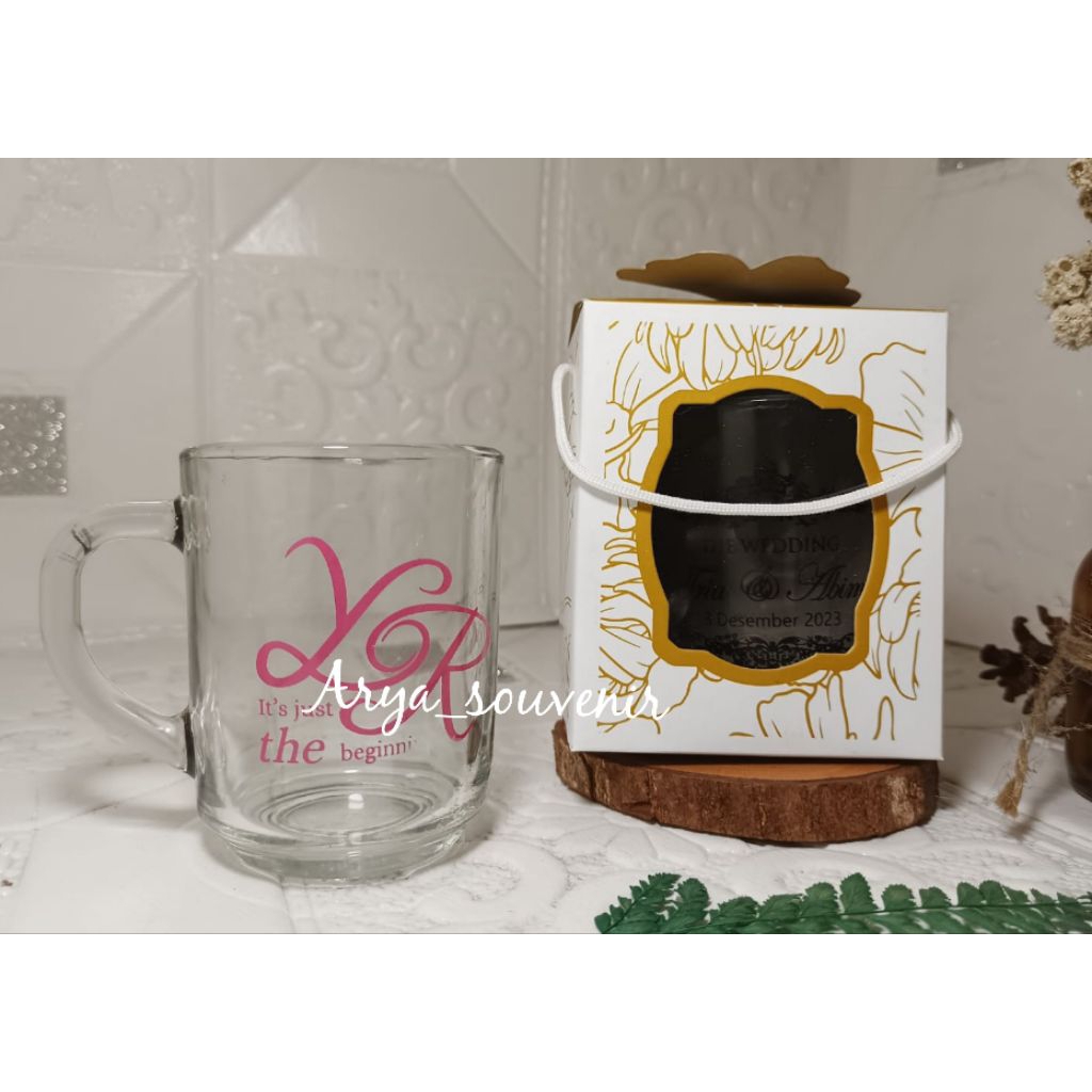souvenir gelas gagang kemas box, souvenir gelas kopi