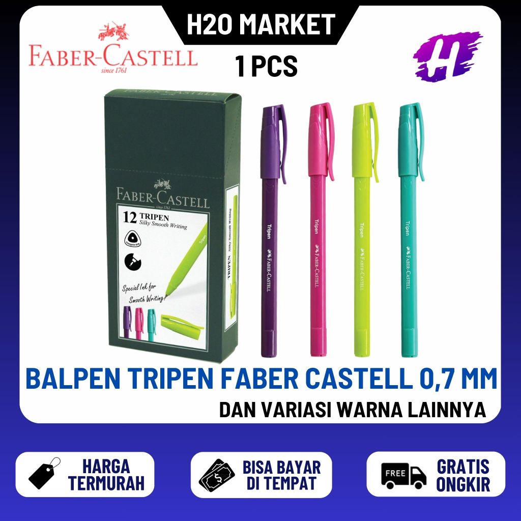 

❤️H2O❤️ Ballpen Tripen Faber-Castell FaberCastell 0.7mm MixBarrel Black Ink Box (1 pc)