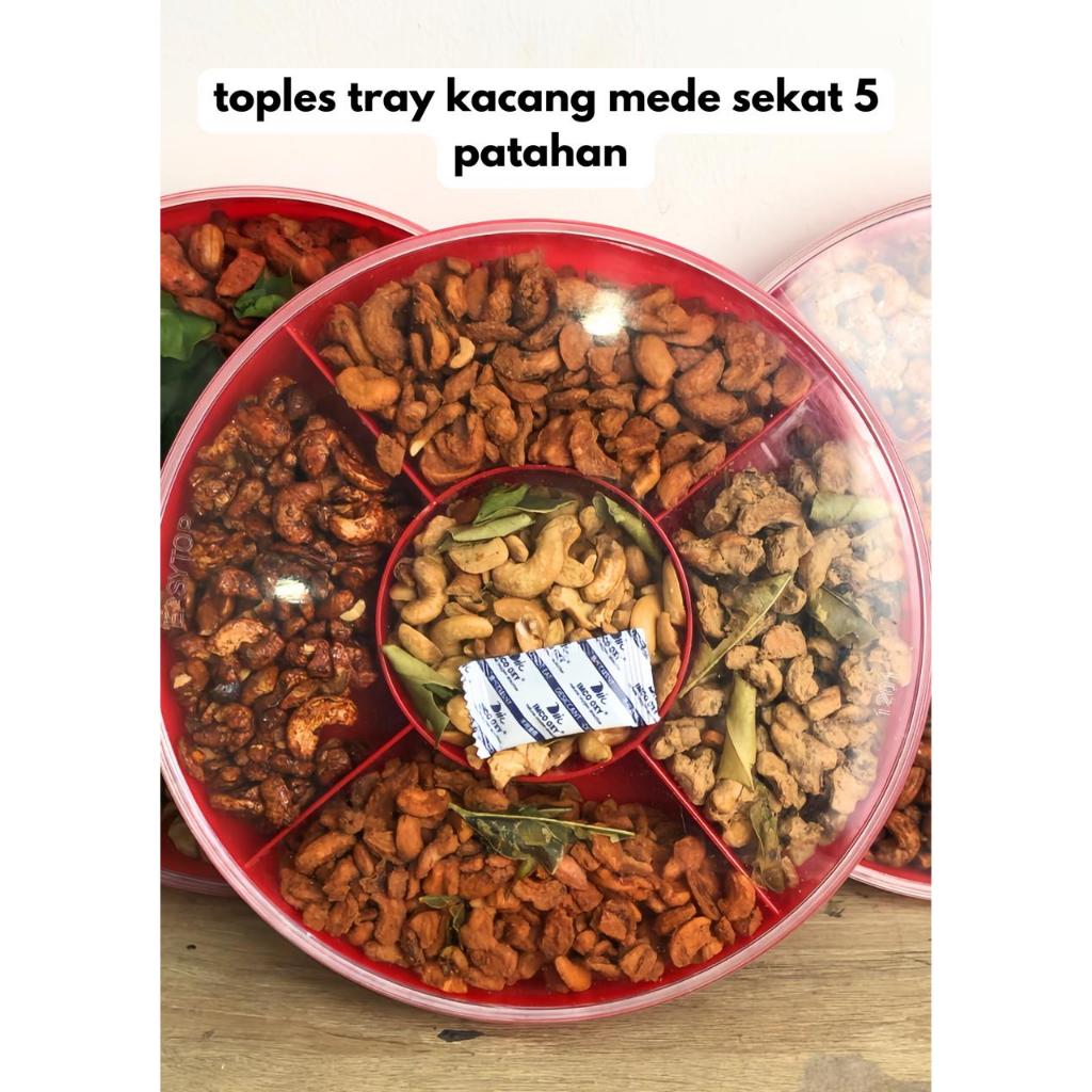 

Kacang Mede Toples Sekat 5 Grade Patahan Berat 1kg & 900gr, Grosir 100 Toples