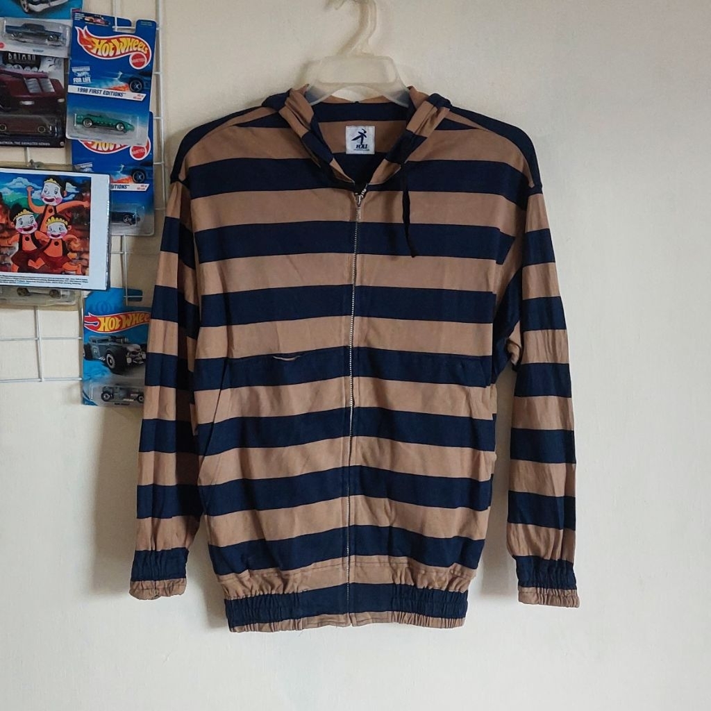 hai sporting gear issey miyake striped hoodie size fit Large