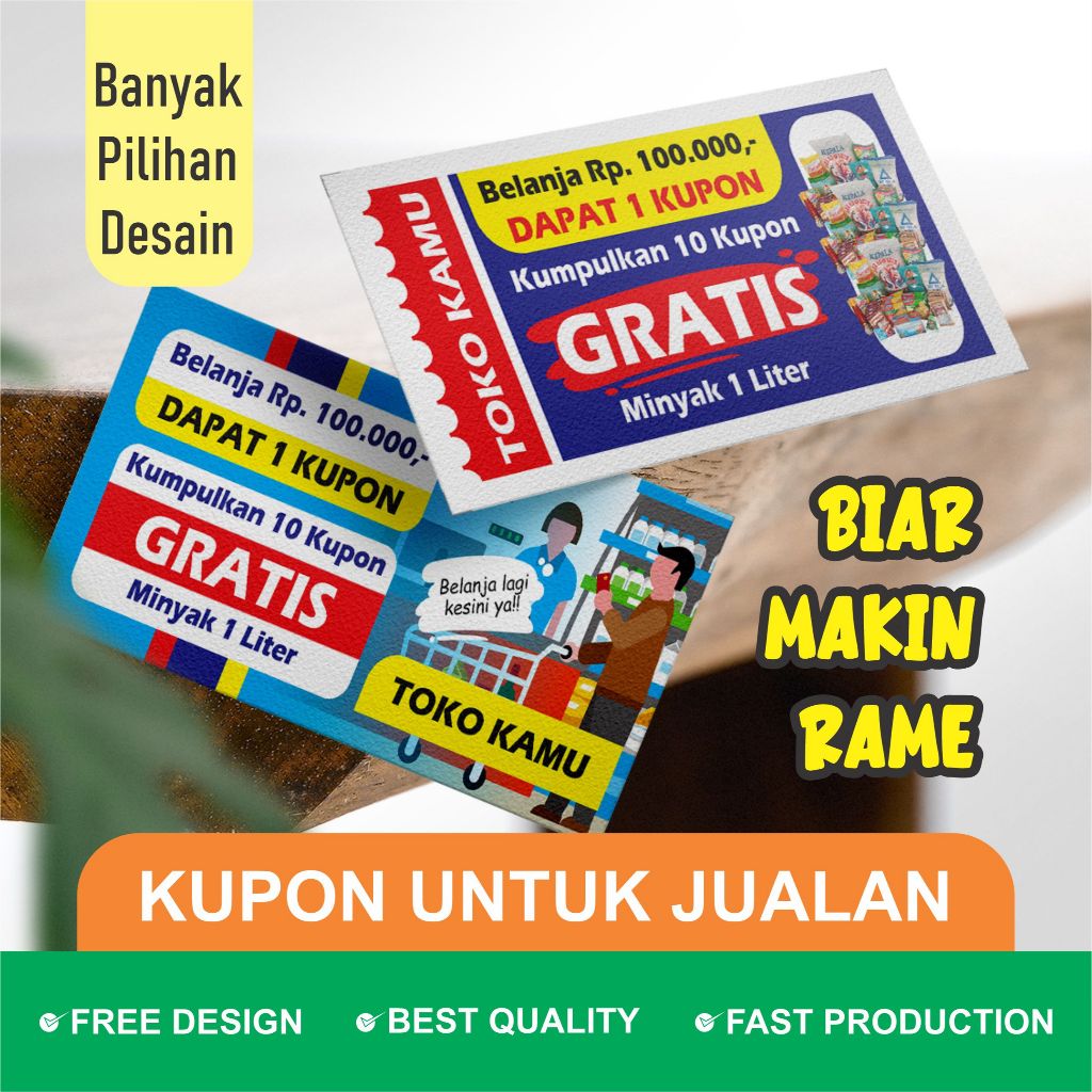 

kartu jualan toko sembako | cetak kupon promosi untuk di warung | Loyalty card | kupon custom