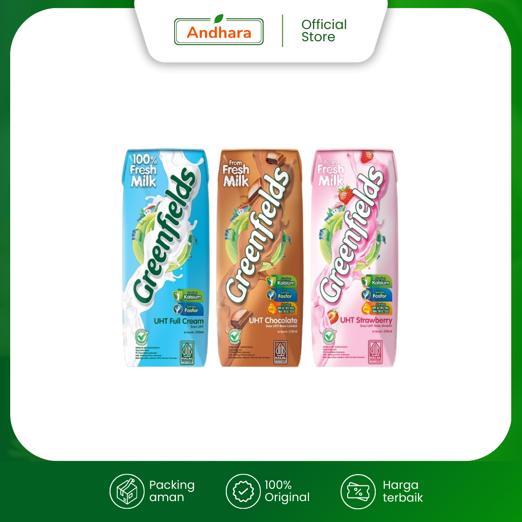 

Greenfields Susu UHT - Fresh Milk - Susu Sapi Murni Aneka Rasa 125ml & 250ml