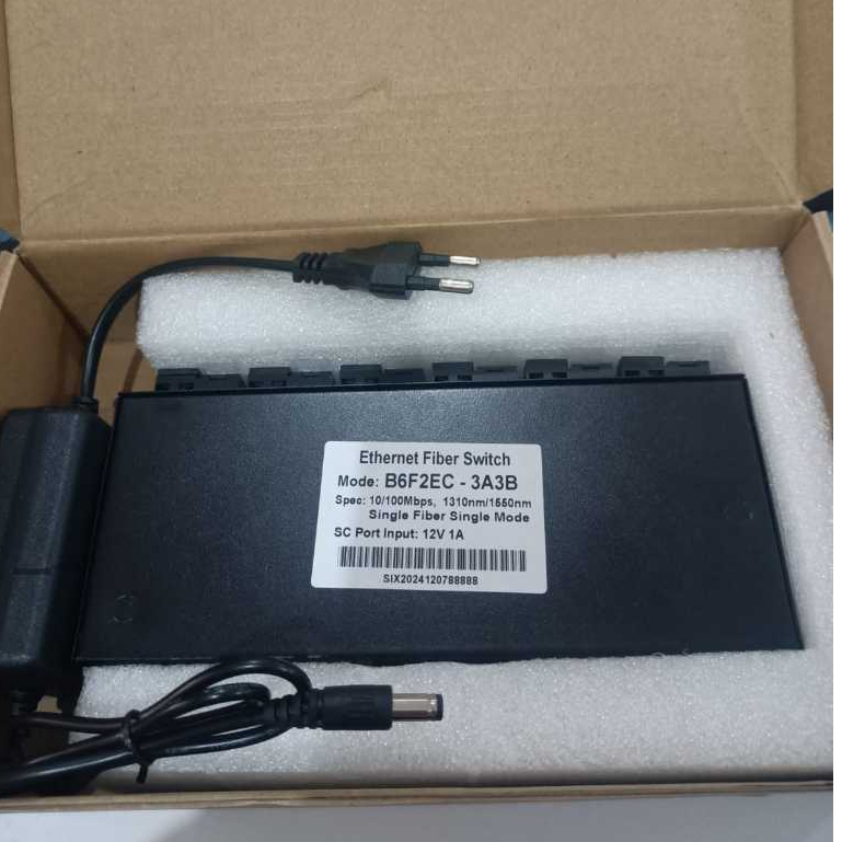 Media Converter 6 Port FO Switch Fiber Optic 6 Port SC 100 Mbps - 3A 3B - HTB 6