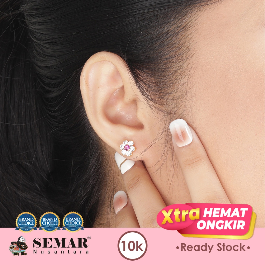 Anting Tindik Emas Bunga Gold 10K Semar Nusantara