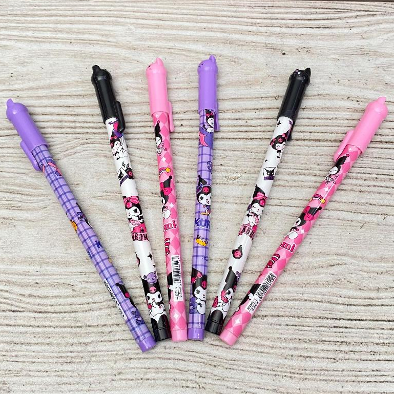 

Pulpen Gel Tutup Kucing Gambar Sanrio Kuromi Lucu Pen Gel Kuromi Bisa COD