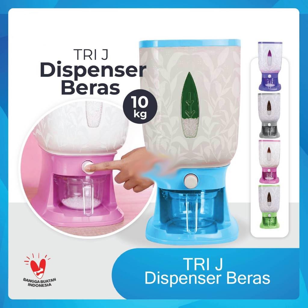 TRI J Dispenser Beras 10kg - Tempat Penyimpanan Beras Wadah Penyimpanan Beras Surabaya Mall57