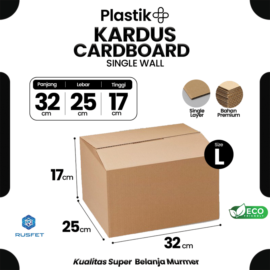 

Kardus Box Packing Dus 32 x 25 x 17CM Karton Single Layer Coklat Polos Harga Ecer Satuan - Rusfet